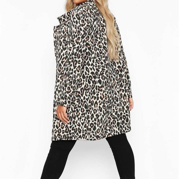 BOOHOO LEOPARD PRINT DUSTER - Picture 3 of 6